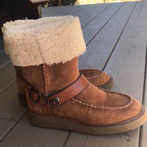 Coach shearling booties
